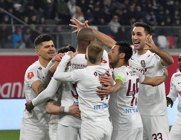 Jucătorii CFR Cluj bucurându-se la gol în meciul cu Sepsi /FOTO: CFR Cluj - Facebook