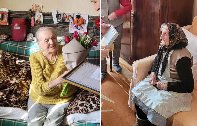 Două femei care au împlinit 100 de ani