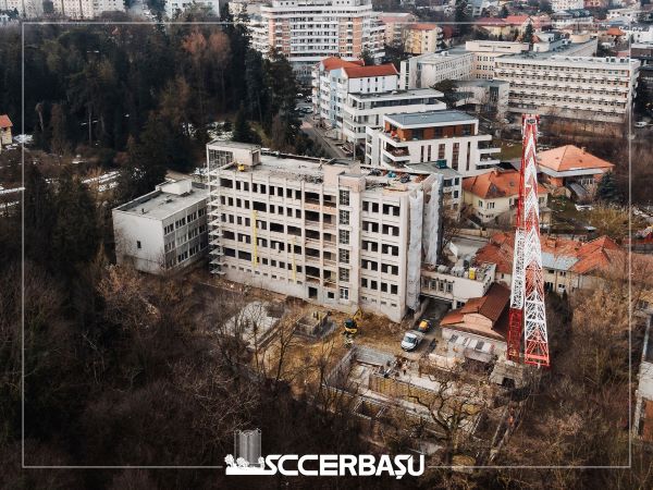 Stadiul lucrărilor la Centrul de Patologie Neurovasculară și Neurochirurgie/ Foto: Constructii Erbasu - Facebook