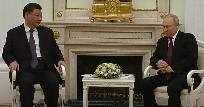 Xi Jinping în vizită la Moscova /FOTO: captură ecran Sky News - Youtube