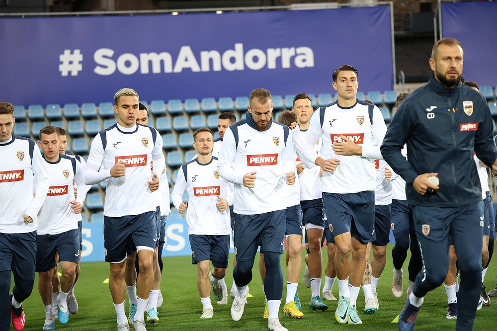 Echipa națională la antrenament în Andorra. Sursă foto Facebook Echipa națională de fotbal a României