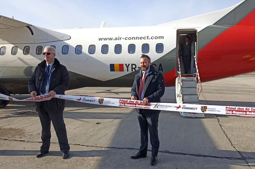 Un nou zbor Cluj-Budapesta de pe Aeroportul Internațional Cluj-Napoca/Foto: monitorulcj.ro