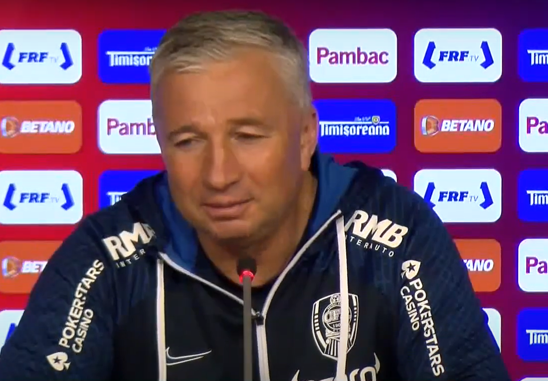Dan Petrescu în cadrul conferinței de presă /FOTO: captură ecran CFR Cluj - Facebook