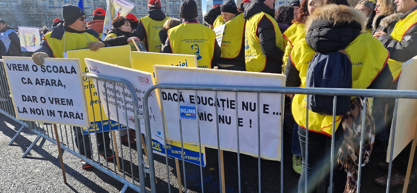 sursă foto Facebook Federatia Sindicatelor din Educație „Spiru Haret”