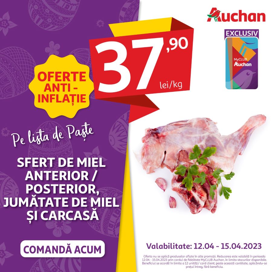 Super preț la carnea de miel pentru membrii MyCLUB Auchan