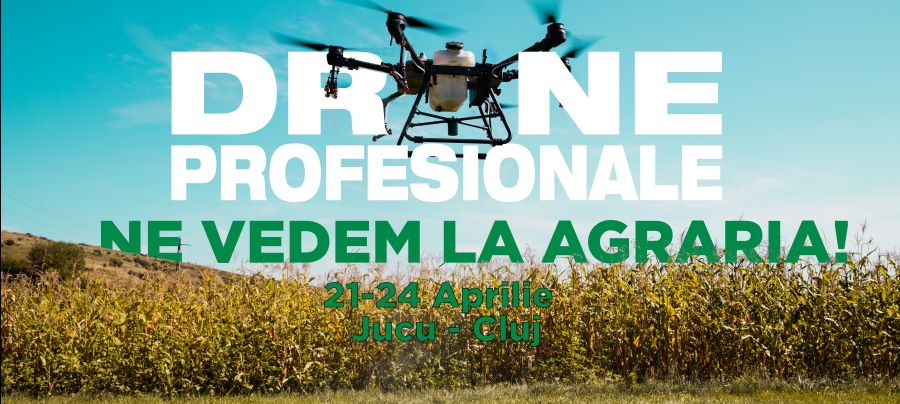 Dronele sunt prezentate în aceste zile la Târgul Agraria 2023 care se desfășoară la Jucu.