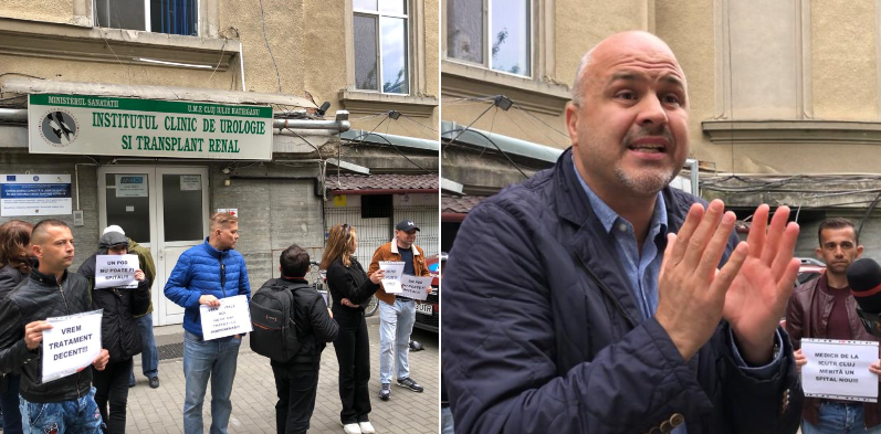 Protest al pacienților la ICUTR Cluj / Foto: monitorulcj.ro