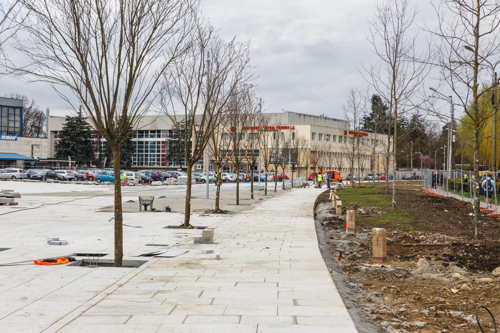 Lucrările la platoul Sălii Sporturilor - stadiu de 92% / Foto: Emil Boc - Facebook (aprilie 2023)