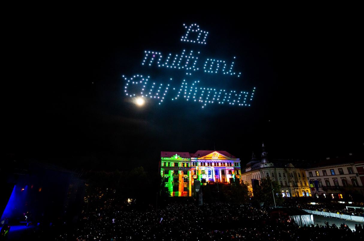 Spectacol cu drone de Zilele Clujului 2022: La mulți ani