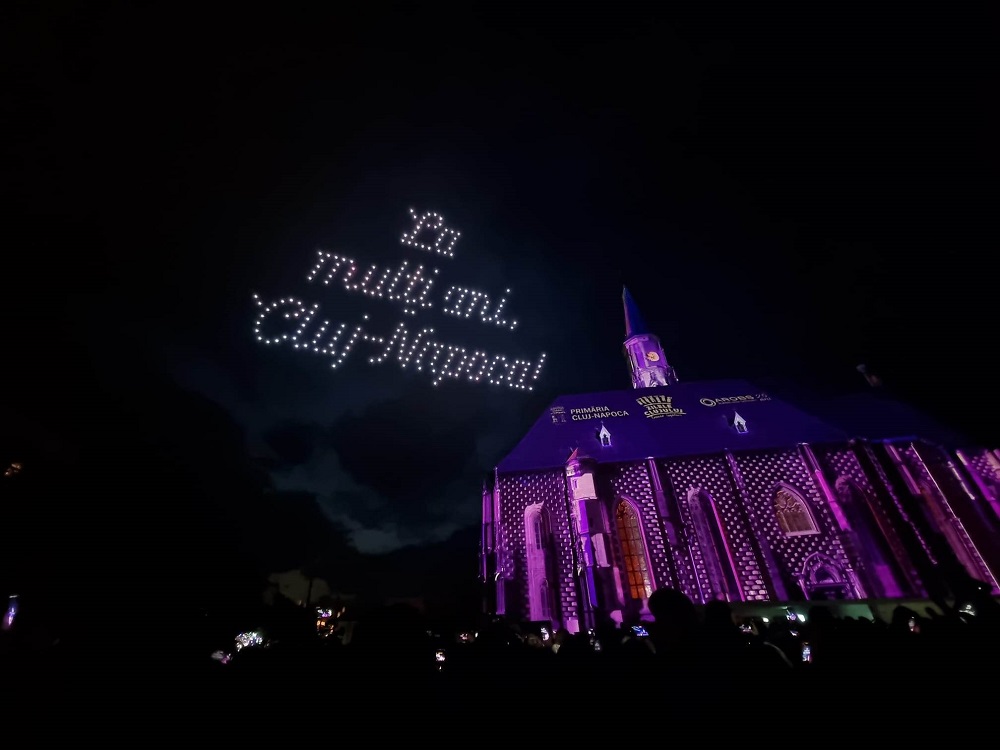 Spectacol cu drone de Zilele Clujului. Foto monitorulcj.ro