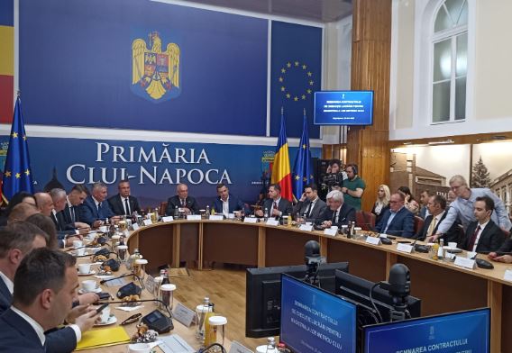 Semnarea contractului pentru magistrala 1 de metrou din Cluj