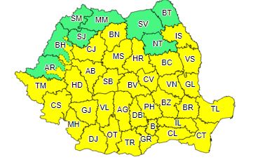 Atenționare meteorologică de vreme severă. Foto: ANM