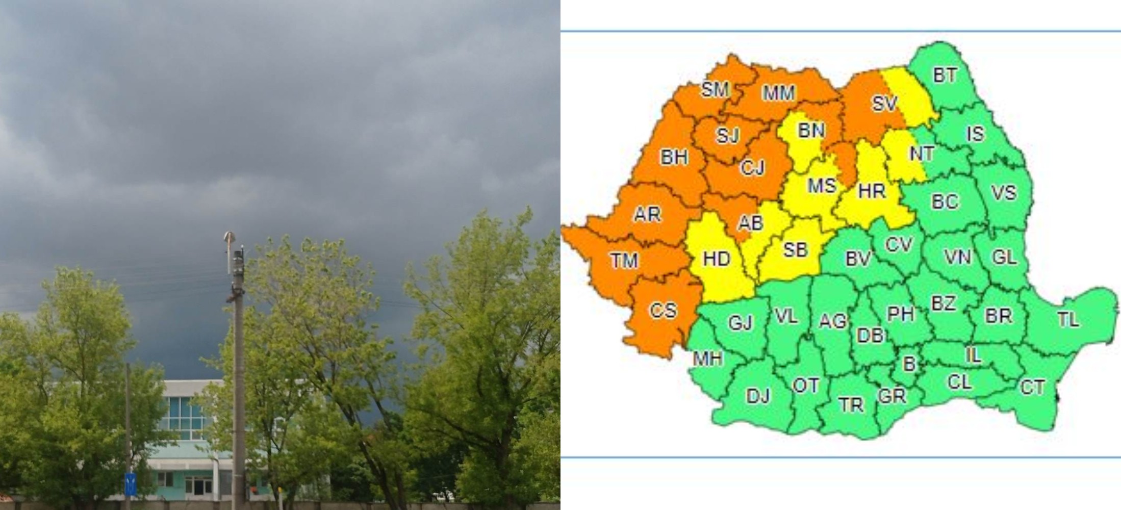 Cod portocaliu de ploi torențiale pentru 9 iunie 2023 / Foto 1: monitorulcj.ro