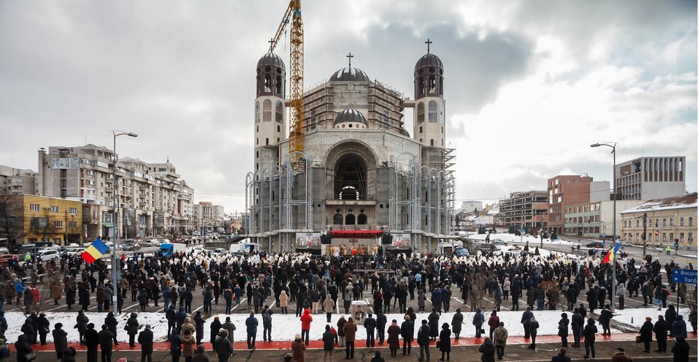 Lucrările la Catedrala Greco-Catolică din Piața Cipariu durează de peste un deceniu. Foto Facebook Emil Boc