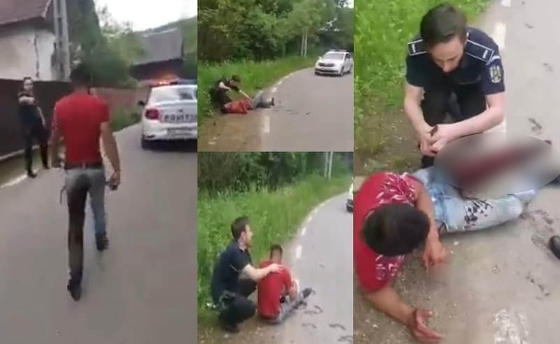 Agresor împușcat în Săcuieu/ Foto: Sindicatul Europol - Facebook