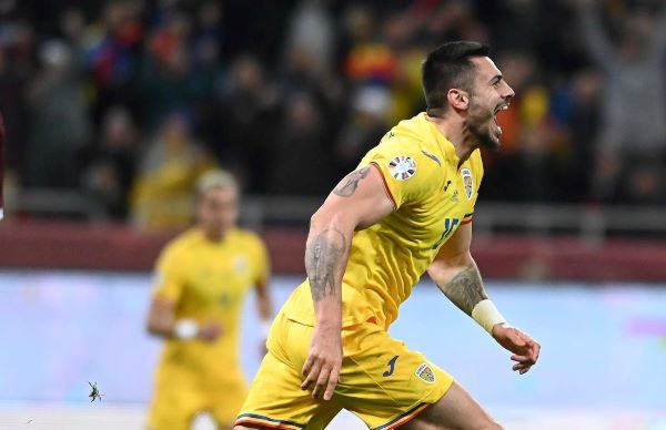 Andrei Burcă la meciul Naționalei României contra echipei din Belarus