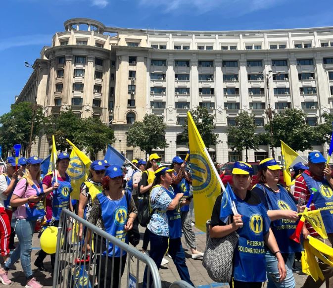 Proteste ale sindicaliștilor din Sănătate / Foto: Federația „Solidaritatea Sanitară” din România - Facebook
