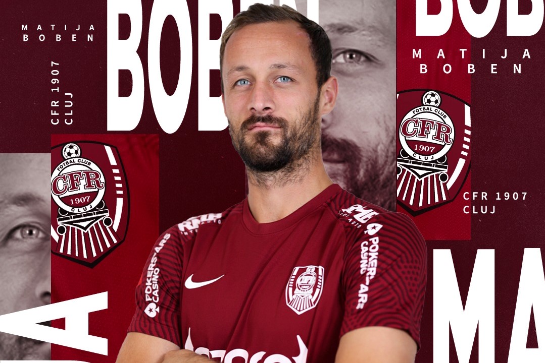 CFR Cluj l-a transferat pe fundaşul sloven Matija Boben. FOTO: Facebook/ CFR Cluj