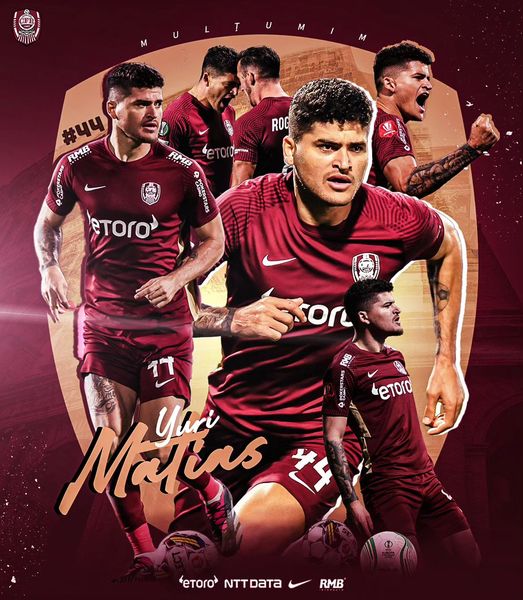 CFR Cluj l-a cedat pe fundaşul Yuri Matias. FOTO: CFR Cluj/ Facebook
