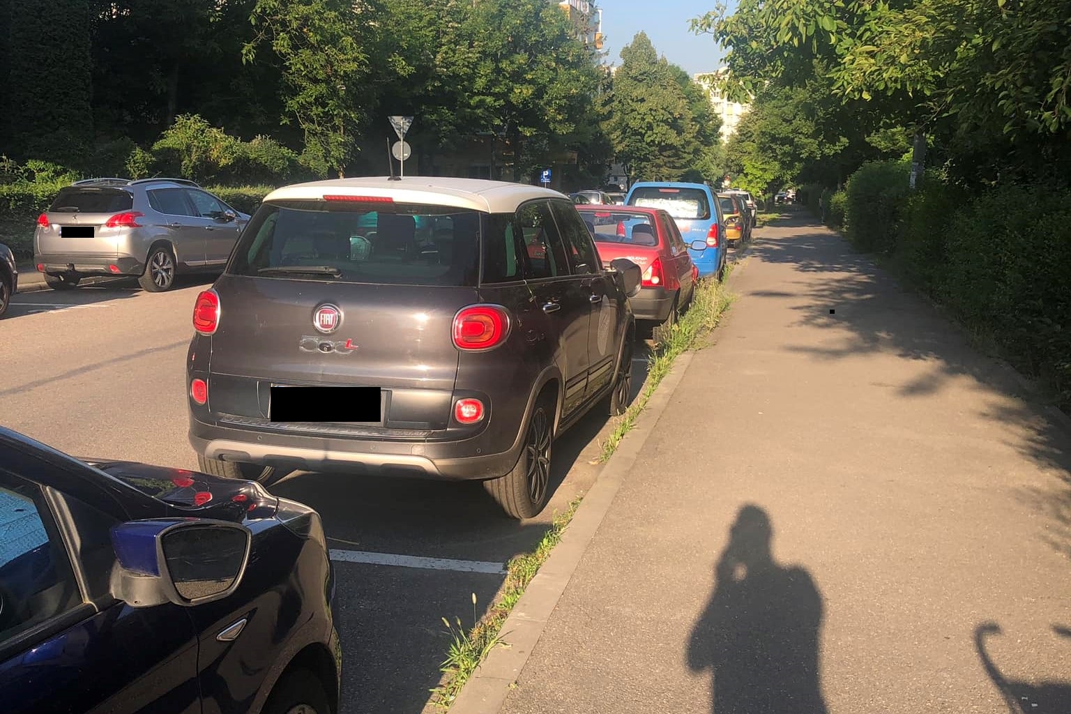 Mai multe mașini parcate pe strada Almașului