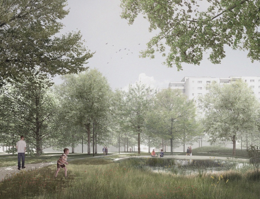 Modernizarea Parcului Primăverii are ca obiectiv creșterea calității vieții clujenilor. FOTO: Randare proiect