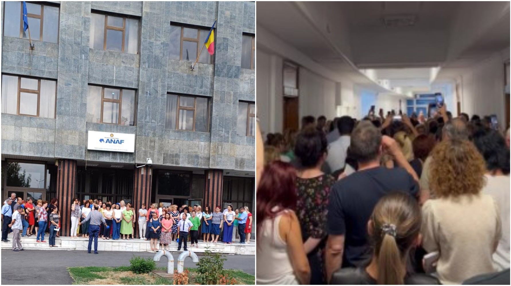 Protest spontan al angajaților de la Finanțe