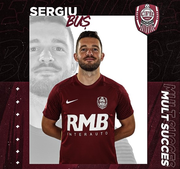 Jucătorul Sergiu Buș pleacă de la CFR Cluj / Foto: Pagina Facebook a clubului
