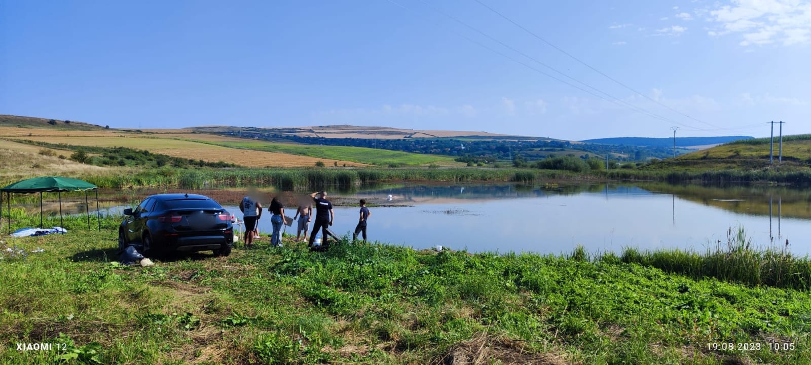 Ambarcațiune scufundată într-un lac din Cluj. FOTO: ISU Cluj
