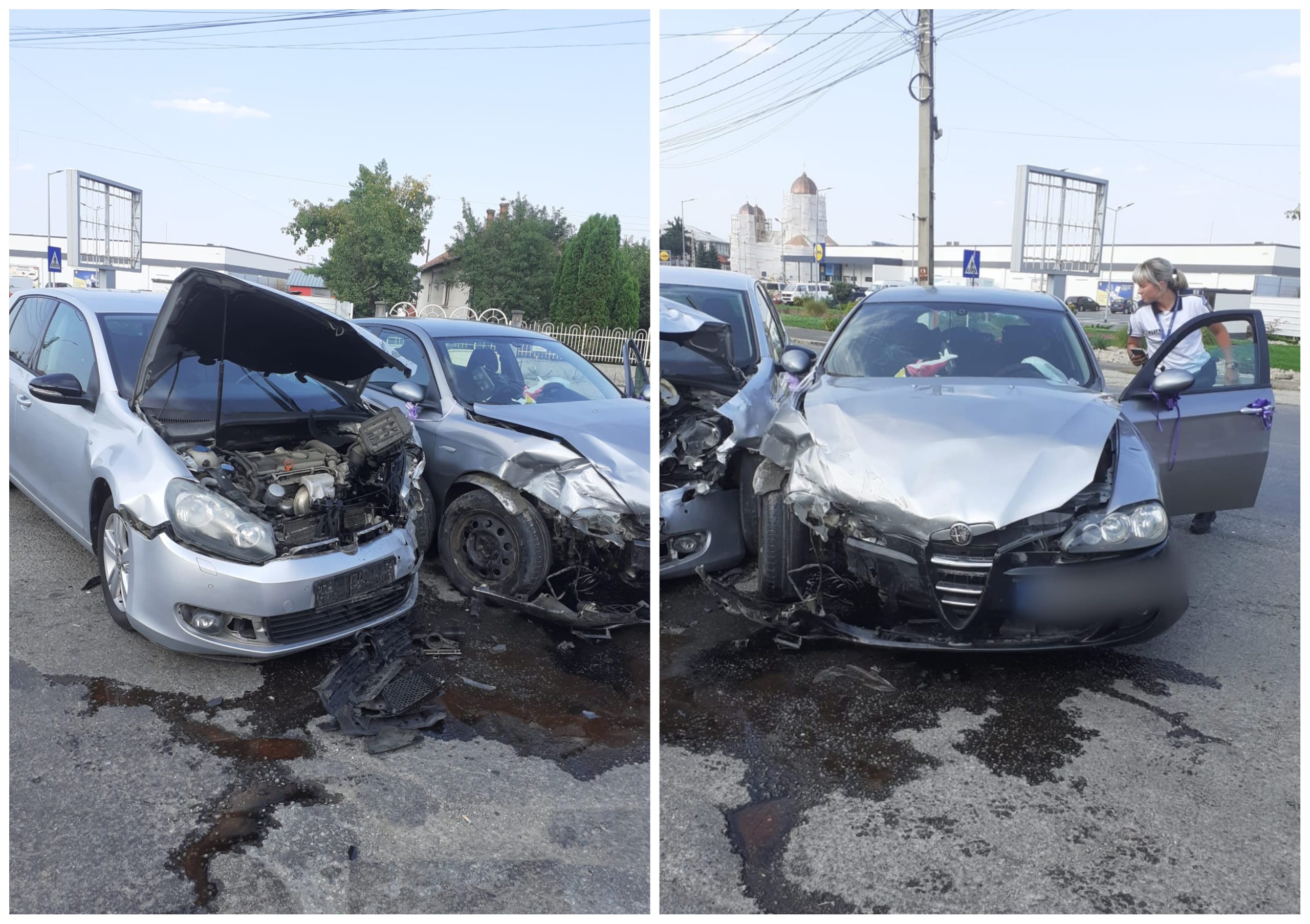 Două mașini au fost implicate