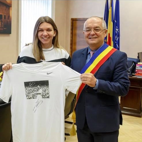 Emil Boc și Simona Halep/ Foto: Emil Boc - Facebook