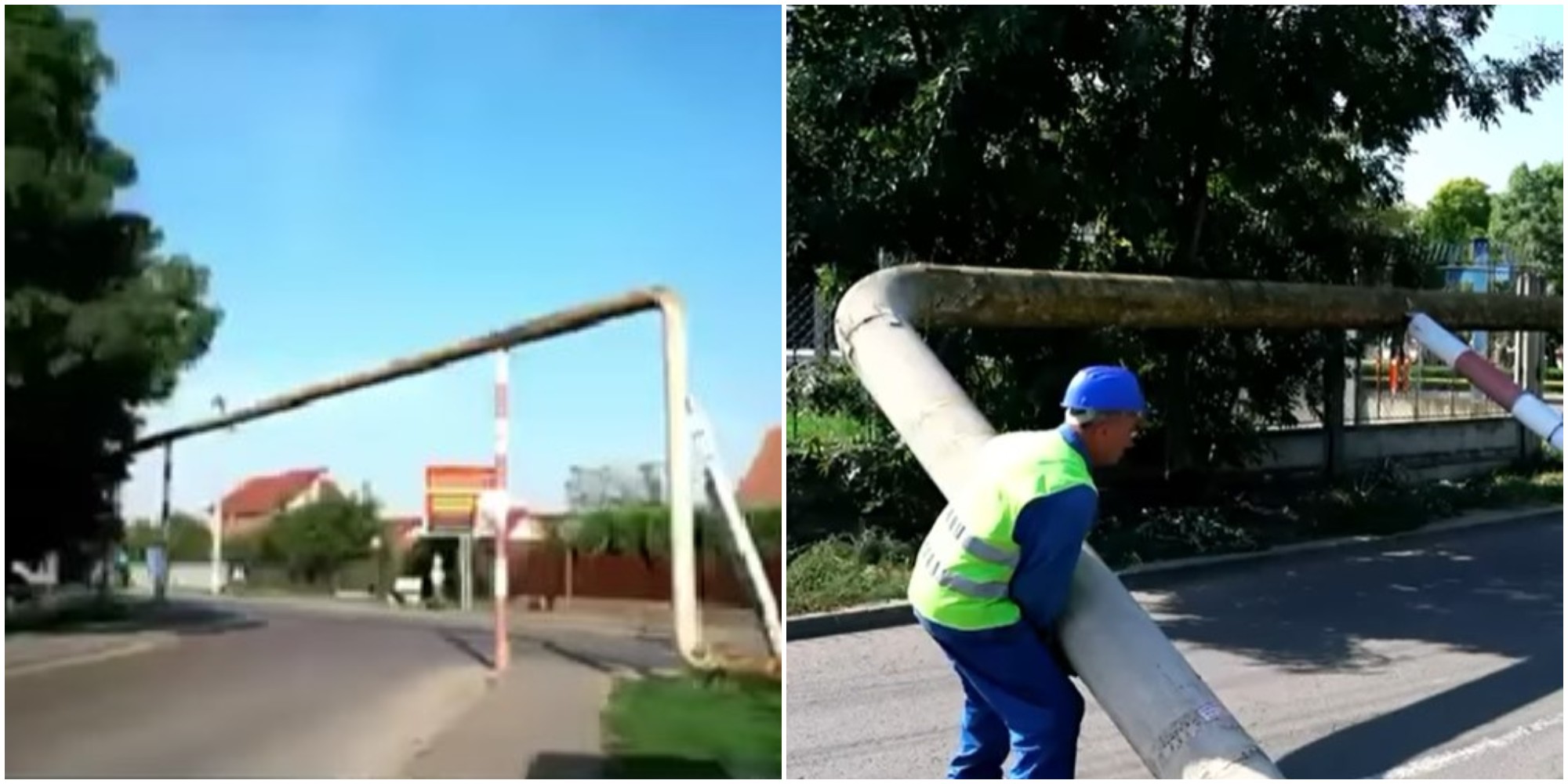 Țeavă supraterană din zona Parcului Poligon