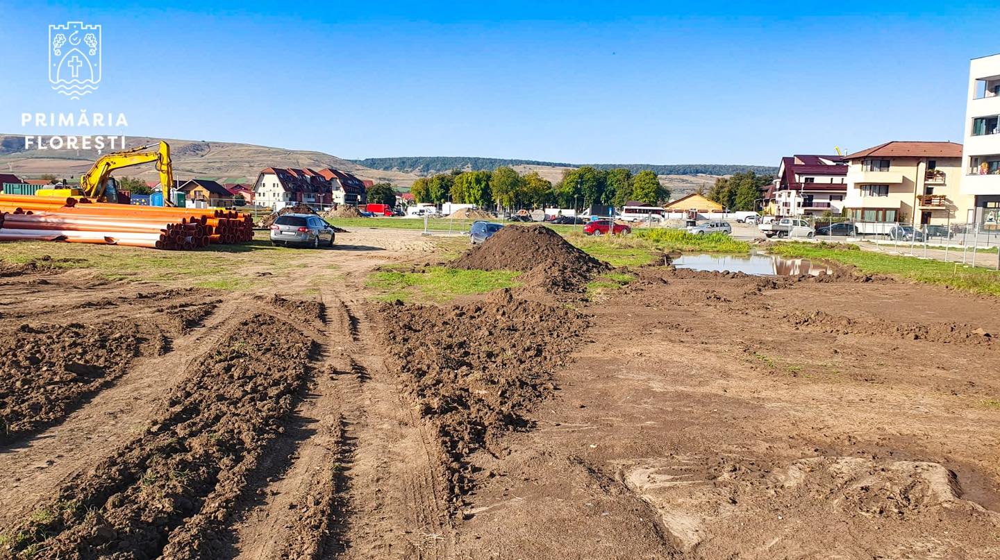 Au început lucrările la cel mai mare parc sportiv din Florești. FOTO: Facebook/ Bogdan Pivariu