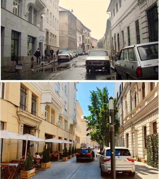 Clujul în anul 2001 în poza de sus și Clujul acum în poza de jos / Foto: Amintiri din Vechiul Cluj - Radu Rusu