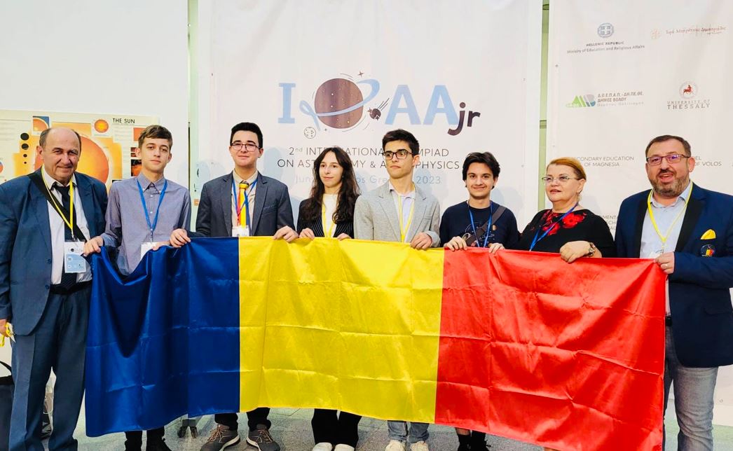 Elevii români participanți la Olimpiada Internațională de Astronomie și Științele Spațiului pentru Juniori (IOAA) 2023/Foto: Ministerul Educației România Facebook.com