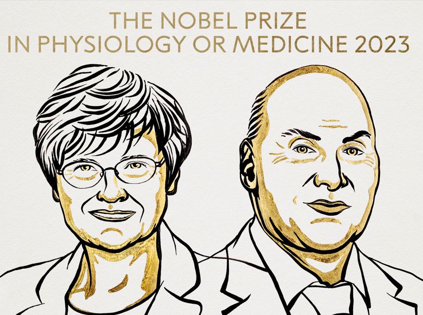 Premiul Nobel pentru Medicină 2023 - Katalin Kariko și Drew Weissman/Foto: Nobel Prize Facebook.com