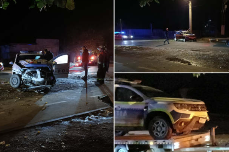 Patru poliţişti implicaţi în urmărirea unei maşini au fost răniţi