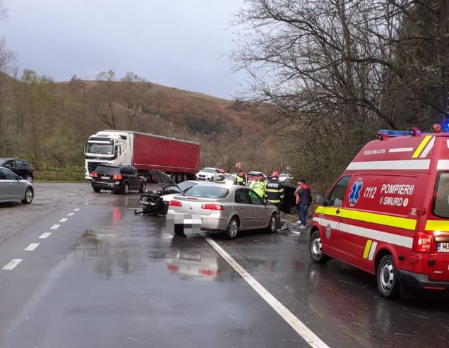 Accident rutier în Bologa/Foto: ISU Cluj