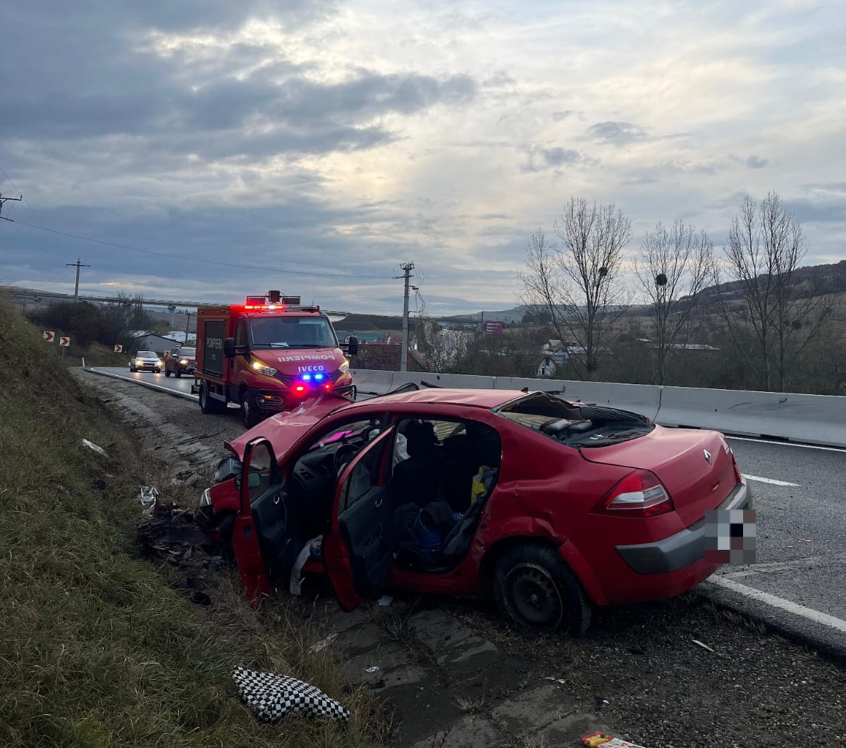 Accident sâmbătă dimineața în județul Cluj/ Foto: ISU Cluj