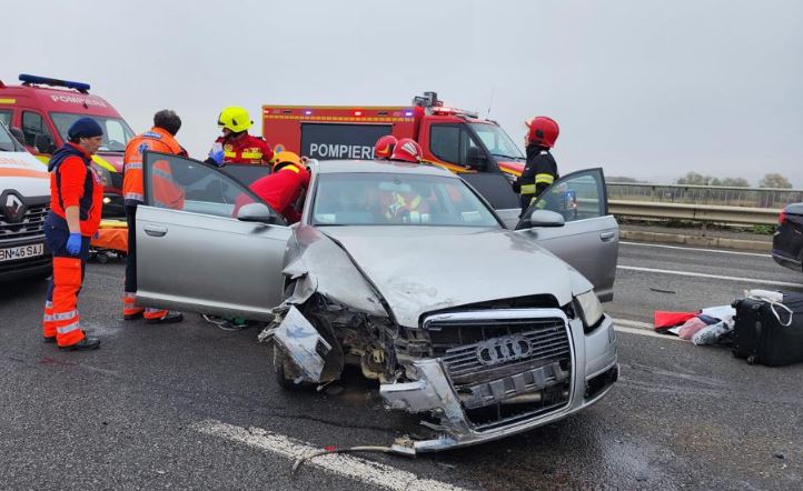 Accident rutier produs pe centura Vâlcele-Apahida/Foto: ISU Cluj