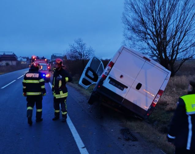 Accident rutier grav la ieșire din Huedin/Foto: ISU Cluj