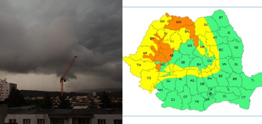 Avertizări de vreme rea în Cluj / Foto 1: monitorulcj.ro