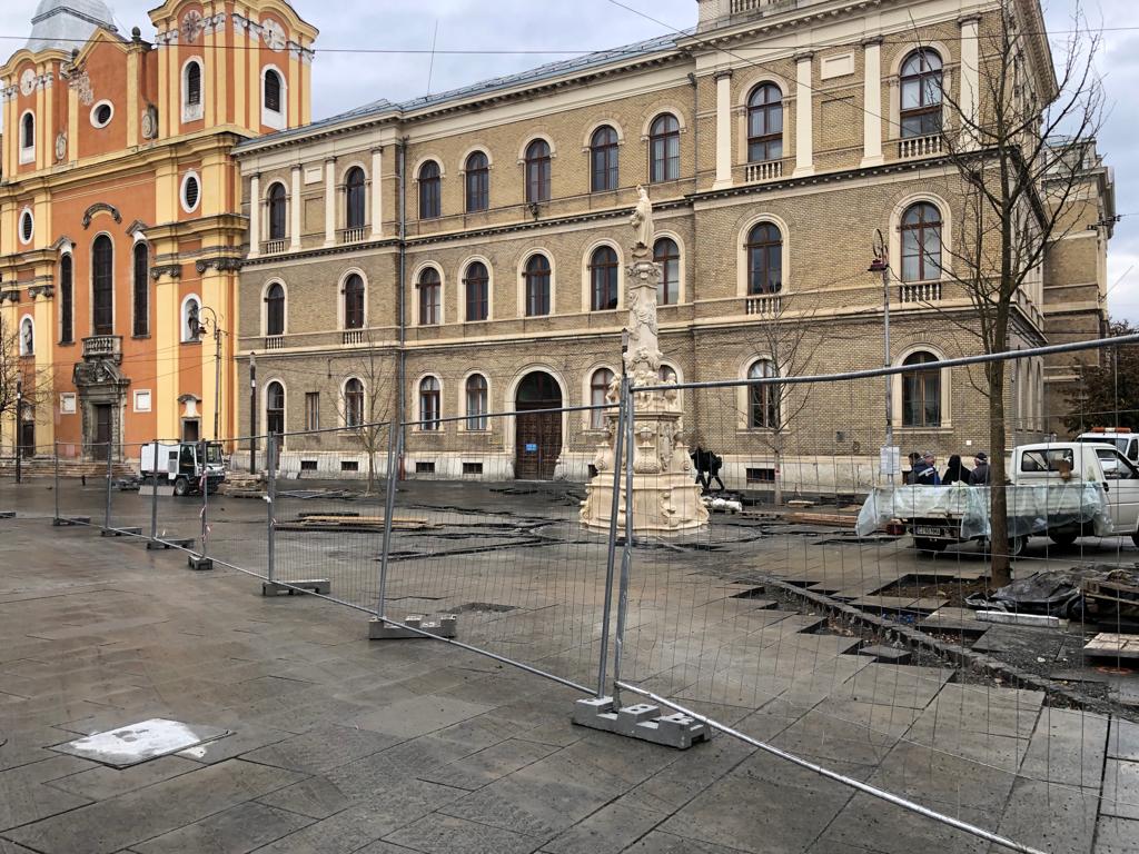 Șantier pe strada Universității
