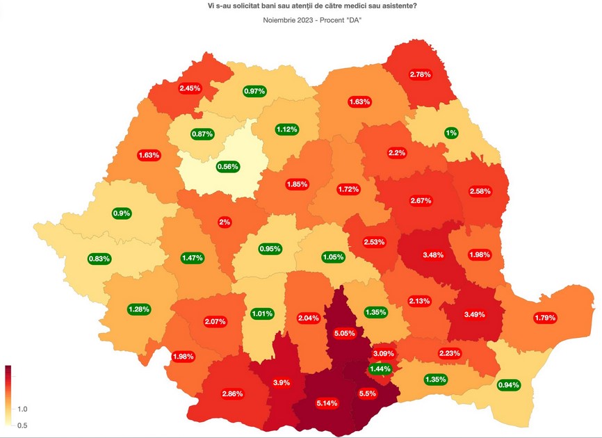 Harta Șpăgii în spitalele din România