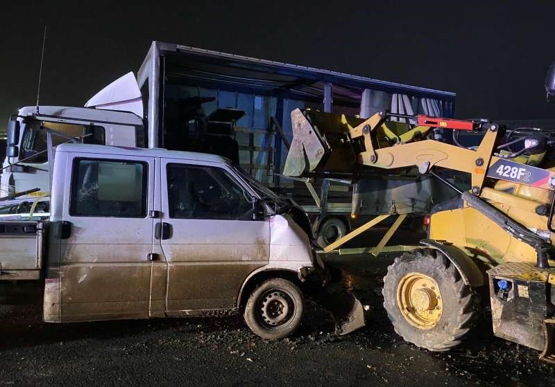 Accident pe lotul nedeschis A3 Chețani-Câmpia Turzii. FOTO: ISU Mureș
