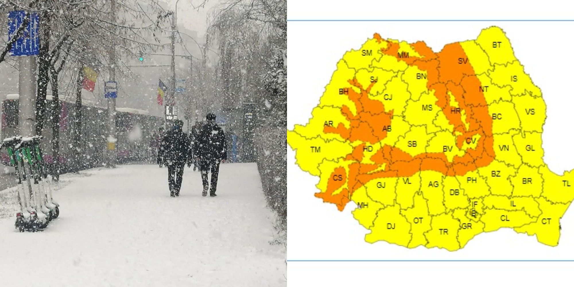 Avertizări de cod galben și cod portocaliu de viscol și ninsori în toată țara / Foto 1: monitorulcj.ro
