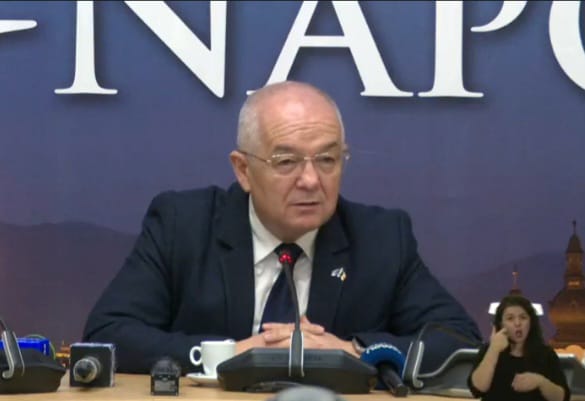 Primarul Emil Boc EXCLUDE o colaborare cu PSD la alegerile locale. FOTO: Captură ecran - conferință de presă 28 decembrie 2023