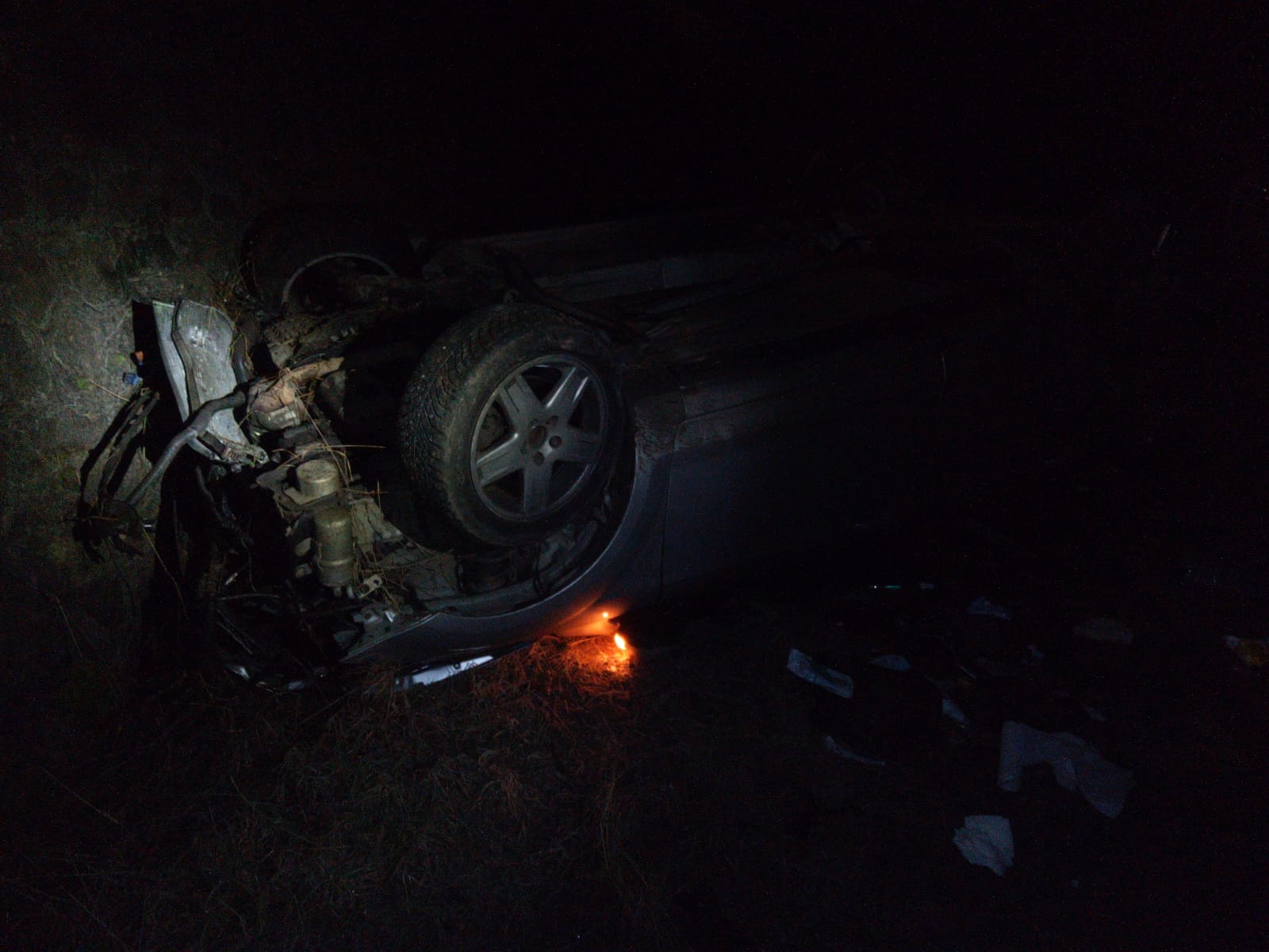 Accident în localitatea Gârbău. FOTO: ISU Cluj
