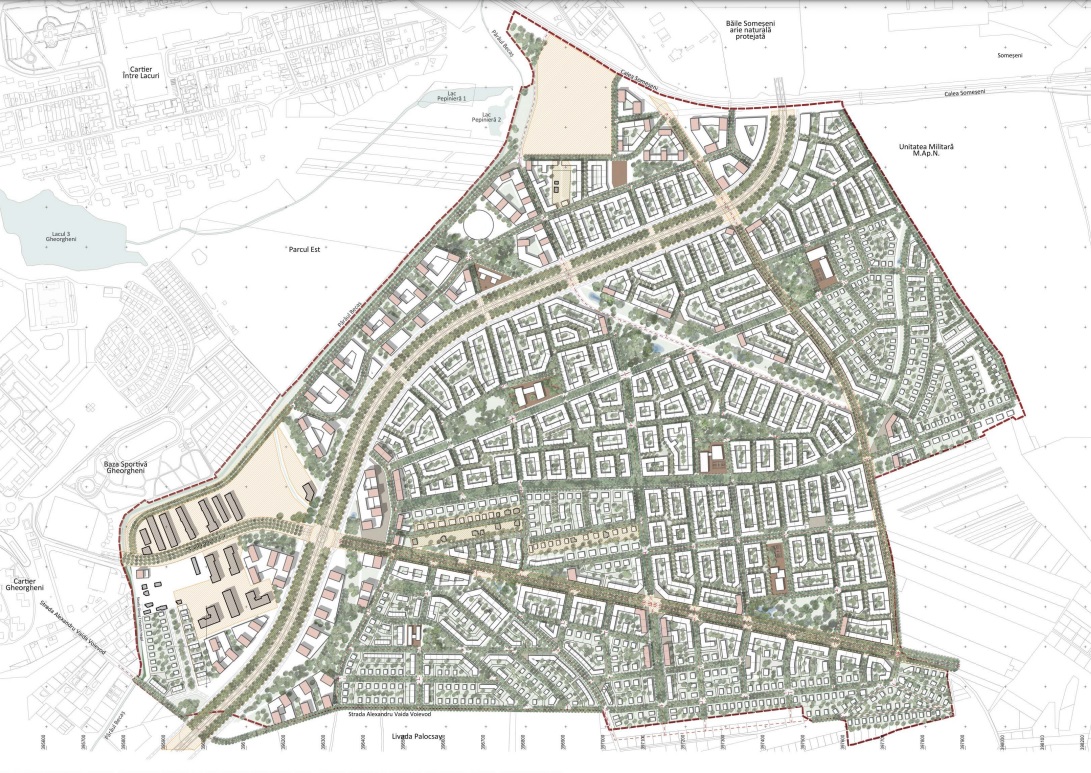 Anul 2024 ar putea aduce primele proiecte individuale pentru construirea de locuințe în cartierul Sopor. Sursă: randare proiect