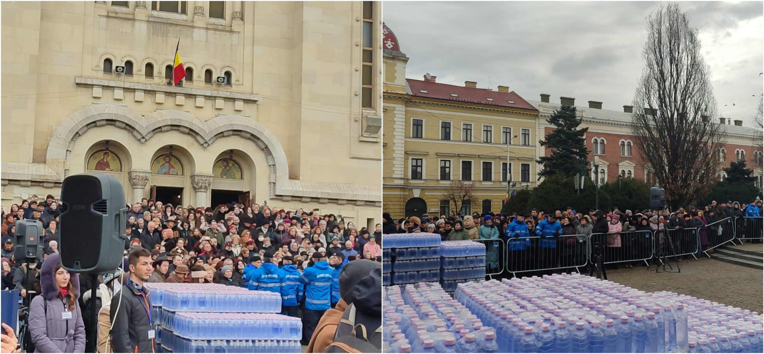 Clujenii s-au adunat la slujba de Bobotează în fața Catedralei Mitropolitane / Foto: monitorulcj.ro