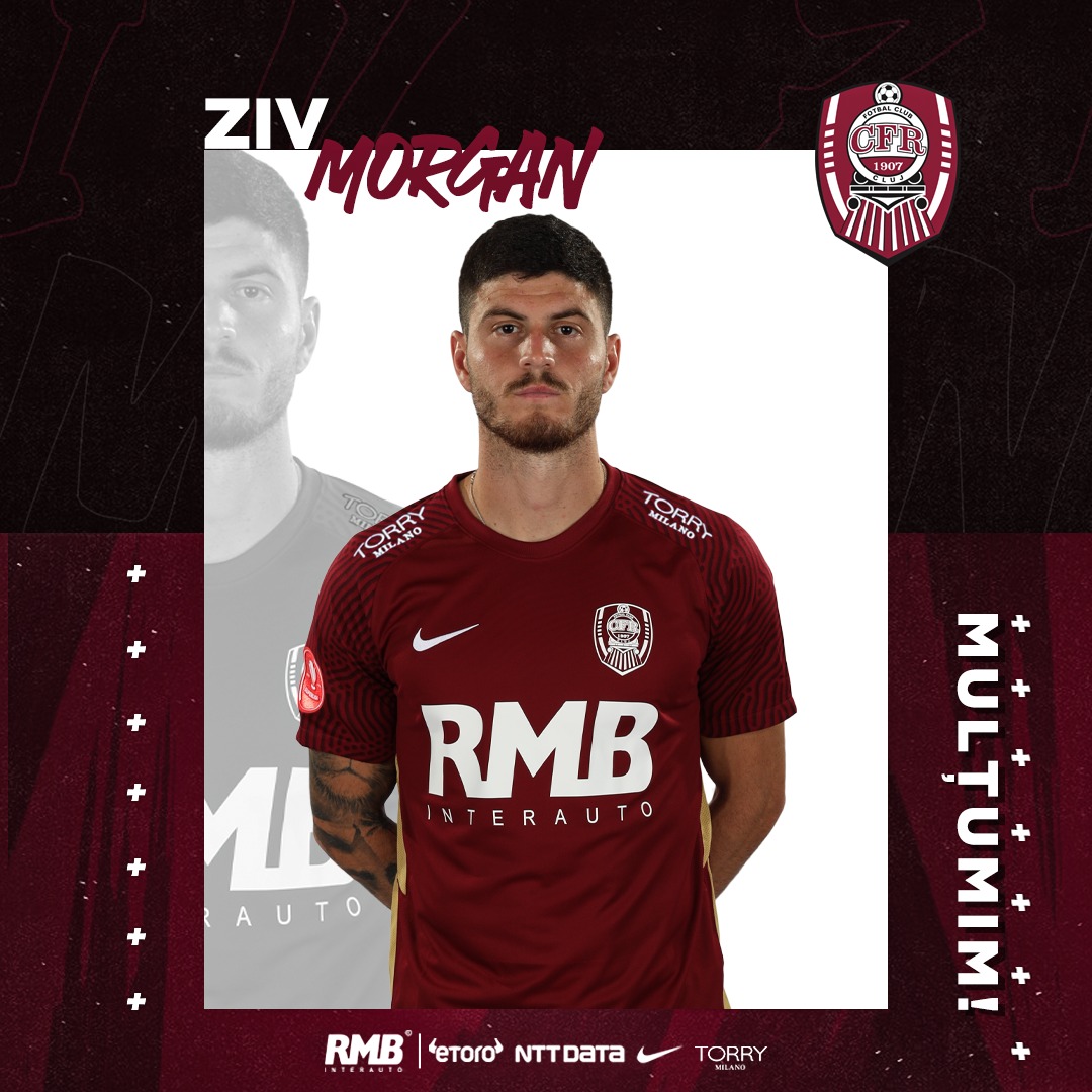 CFR Cluj a reziliat de comun acord contractul cu fundașul Ziv Morgan/Foto: Fotbal Club CFR 1907 CLUJ Facebook.com